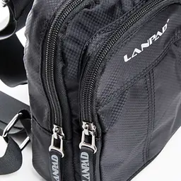 Невелика нагрудна сумка баретка слінг Lanpad LAN7662 Чорна - мініатюра 2
