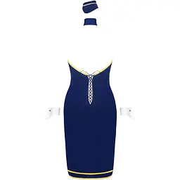 Еротичний костюм стюардеси Obsessive Stewardess uniform M/L, blue - мініатюра 4