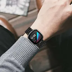 Металевий ремінець Primolux для годинника Fitbit Versa 4/Fitbit Sense 2 Black - мініатюра 6