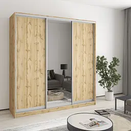Шафа-купе тридверна MebelStar Стандарт AL 2ДСП/Дзеркало 200x45x210 см Дуб тахо (MBS-4225)