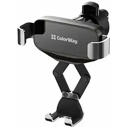 Автотримач для телефону ColorWay Gravity Mechanical чорний в дефлектор повітроводу поворот тримача на 360° CW-CHG18-BK
