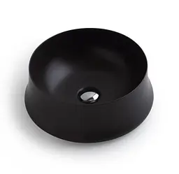 Умивальник Simas Sharp 42 см круглий Glossy Black nero Чорний SH02