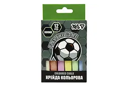 Крейда кольорова для малювання на асфальті Yes Football Jumbo 12 шт для дітей 3+ (400563)