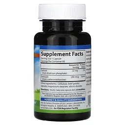 Селен Selenium 200 mcg 60 Capsules Carlson vit0004971 - мініатюра 2