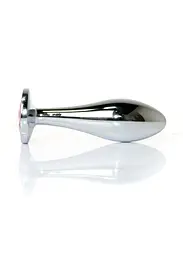 Анальна пробка Jewellery Silver Plug Clear M 9.2 см (рожевий) - мініатюра 5
