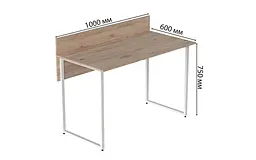 Комп'ютерний стіл Ferrum-decor Скай 75x100x60 білий ДСП Дуб Артізан 16мм (FRD-101064) - мініатюра 4