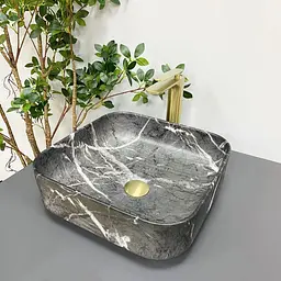 Умивальник VBI Alghero black onyx matt накладний VBI-013303, Чорний матовий - мініатюра 1