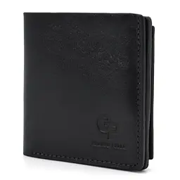 Чоловіче шкіряне портмоне чорне глянсове GRANDE PELLE 10х10х2 см acs0032090 - мініатюра 3
