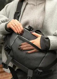 Велика жіноча поясна сумка бананка Sambag DynamicDart графітова 38 × 21 × 7 см (80411009) - мініатюра 3