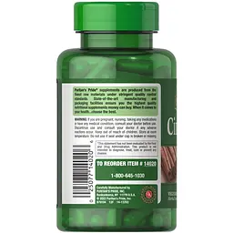 Натуральна добавка Puritan's Pride Cinnamon 500 mg 100 капсул - мініатюра 2