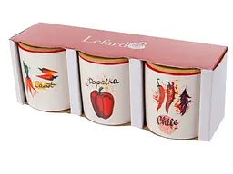 Набір банок для сипучих продуктів Lefard Hot Vegetables 3 шт. 620 мл червоний (940-291) - мініатюра 5