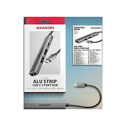 Концентратор AXAGON USB-C to 1xUSB-A 5Gbps + 2xUSB-A 480Mbps + 1xUSB-C 480Mbps 0.12m aluminum (HUE-STC) - мініатюра 7