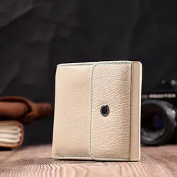 Красивий жіночий гаманець середнього розміру з натуральної шкіри ST Leather 19499 бежевий - мініатюра 8
