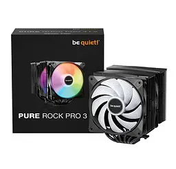 Кулер для процесора be quiet! Pure Rock Pro 3 LX, Black, 2x120 мм (2000 об/мин), ARGB, для Intel 1851/1700/1200/1150/1151/1155/1156, AMD AM5/AM4, до 250 Вт, висота 155 мм (BK043) - мініатюра 5
