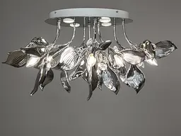 Люстра стельова декоративна LED Diasha 7229-10+4C HR 10 ламп, E14, 40 см, хром, сучасний стиль для залу