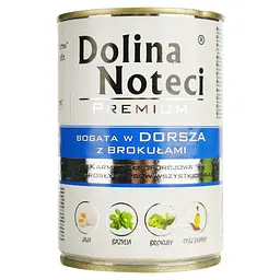 Вологий корм для собак Dolina Noteci Premium з тріскою та броколі 400 г - мініатюра 2