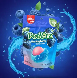 Жувальні цукерки Amos Peelerz Gummy Blue Raspberry 170г - мініатюра 2