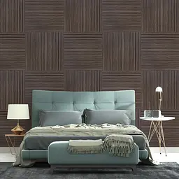 Покриття вінілове самоклеюче 3D рейки Sticker Wall 600х600х2 8мм Димчастий каштан SW-00002195 - мініатюра 6