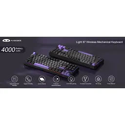 Клавіатура MageGee Light 87 Wireless Blue Whale Switch Dark Purple (6971969728721-UA) [164294] - мініатюра 12