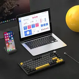 Ігрова механічна бездротова клавіатура Attack Shark X85 Pro / Три режими підключення / Blueberry Switch / Black - мініатюра 6