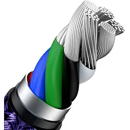 Кабель Baseus Cafule Metal USB-C to Lightning PD 20W 1m Purple (CATLJK-A05) [169508] - мініатюра 4