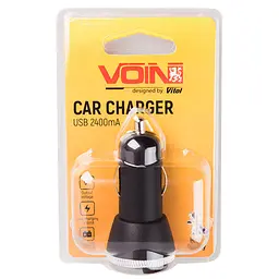 Автомобільний зарядний пристрій Voin 2USB 12/24V - 5V 2.4A (C-2402BK) - мініатюра 3