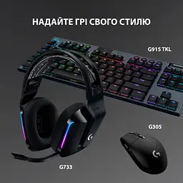 Навушники Logitech G733 Lightspeed Wireless RGB Gaming Headset Black (981-000864) - мініатюра 8