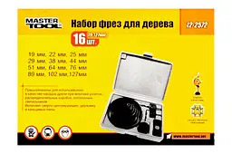 Набір свердлильних коронок для дерева Mastertool 19-127 мм (у наборі 16 шт.) 12-2572 - мініатюра 2