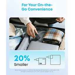 Зарядний пристрій Anker A121-CG11 GAN Charger 70 W, 3xUSB-C, 1xUSB-A, Black - мініатюра 4