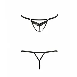 Відверті трусики-стрепи з мереживом SOLON THONG black - Passion Exclusive L/XL - мініатюра 5