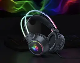 Ігрові провідні навушники Onikuma X15 Pro з висувним мікрофоном, шумозаглушенням і LED підсвічуванням Чорний - мініатюра 4