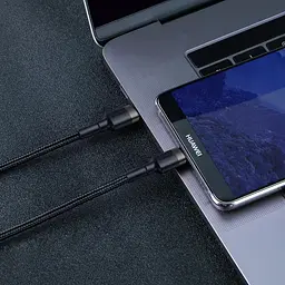 Кабель Baseus Cafule Type-C to Type-C PD 2.0 60W (2m) gray/black (CATKLF-HG1) - мініатюра 4