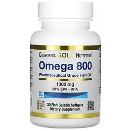 Жирні кислоти California Gold Nutrition Omega 800 30 рибних капсул - мініатюра 2