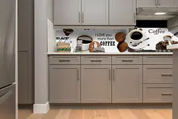 Кухонний фартух Happy Pocket City Coffee вінілова наклейка ПВХ кава зерна турка Біла 60х300 см Z180814 - мініатюра 4