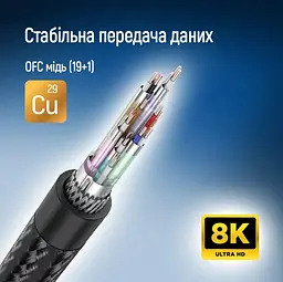 Кабель HDMI Colorway CB-HD088BK UHD v2.1 8K 48Gbit HDR Ethernet ARC 2 м - мініатюра 12