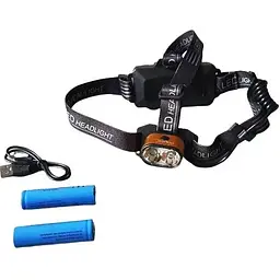 Налобний ліхтар Head Lamp LED HL-2128 акумуляторний для риболовлі 18650 - мініатюра 2