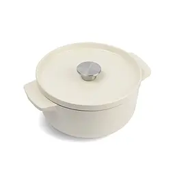 Каструля чавунна з кришкою KitchenAid 22 см 3,3 л колір мигдальний крем (CC006056-001)
