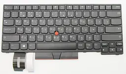 Клавіатура для ноутбуків Lenovo ThinkPad E480, L480 Series чорна з чорною рамкою, з трекпоінтом RU/US