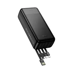 Зовнішній акумулятор HOCO J163B Wonderful power bank with 4 cables(30000mAh) Black (6942007664615) - мініатюра 3