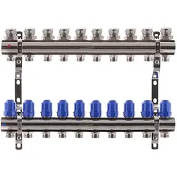 Колекторний блок з термостатичними клапанами Koer KR.1100-10 1"x10 ways KR2636