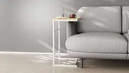 Столик Террі Ferrum-decor 650x440x330 Білий метал ДСП Дуб Артізан 16 мм (FRD-104660) - мініатюра 2