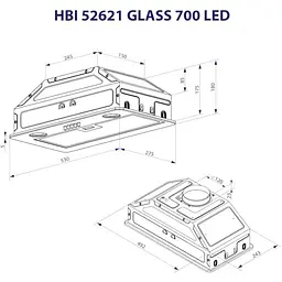 Витяжка Minola HBI 52621 WH Glass 700 LED - мініатюра 9