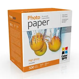 Фотопапір ColorWay глянсовий 230г/м2 10x15см 500 арк. (PG2305004R)