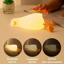 Силіконовий дитячий нічник Каченя акумуляторний 21см - мініатюра 9