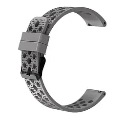 Ремінець double для Samsung Galaxy Watch 3 41mm - сірий ширина кріплення 20мм силікон Watchbands (W39-3WB82769751) - мініатюра 2