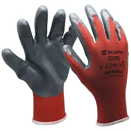 Перчатки защитные Wurth Red Nitrile полиэстер покрытие нитрил пара р. 8 Red Line (0899403108)