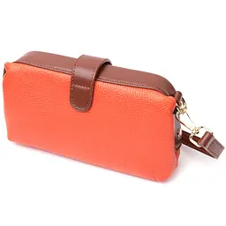 Яскравий клатч з цікавою клямкою з натуральної шкіри Vintage 19,5х10х5,5 см sum0029012 - мініатюра 3