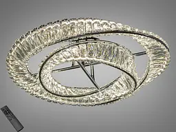 Люстра світлодіодна Diasha 562/600+400CH 105W, хром, кришталева, сучасний стиль для коридору, спальні, кухні, кафе