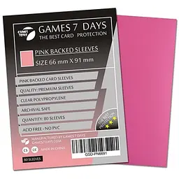Аксесуар Games 7 Days Протектори для карт Games7Days 66 х 91 мм MTG, 80 шт. Pink PREMIUM (GSD-PN6691)