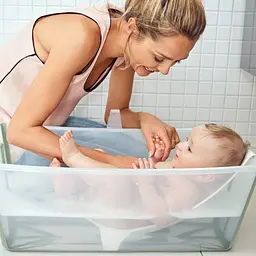 Набір Stokke Flexi Bath: ванночка складна та адаптер, бежевий (531512) - мініатюра 7